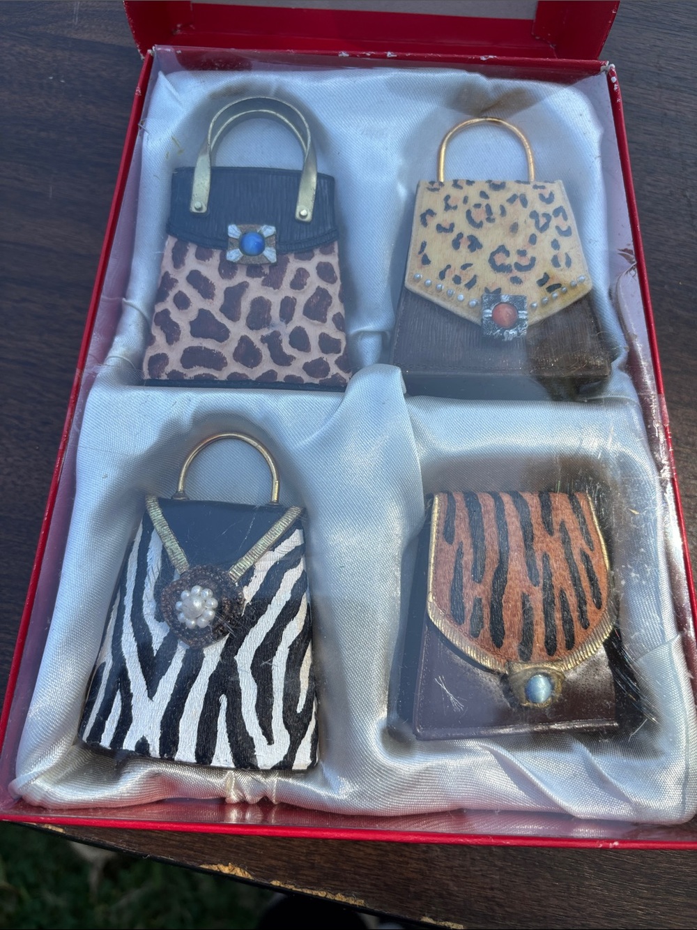 jcpenney Animal-Print Handbag Ornaments in Brown, Black, White, Tan